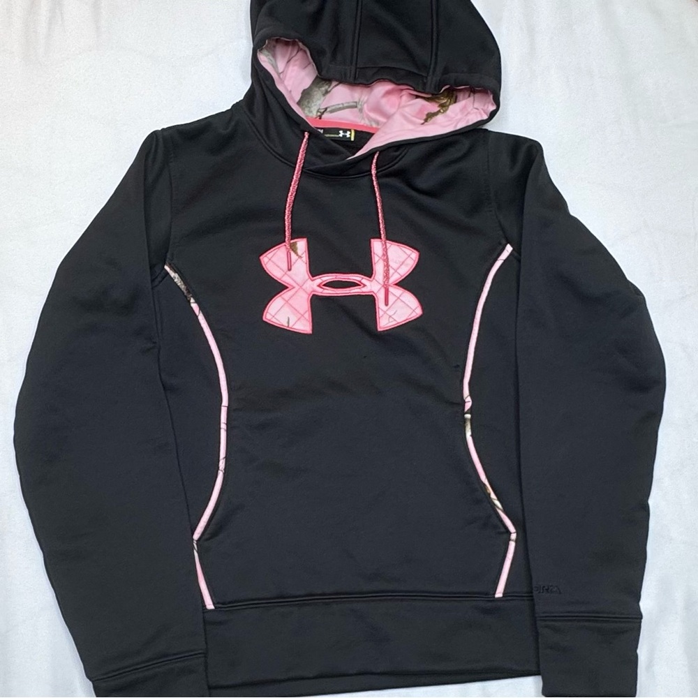 Under Armour Black Hoodie with Pink Lining